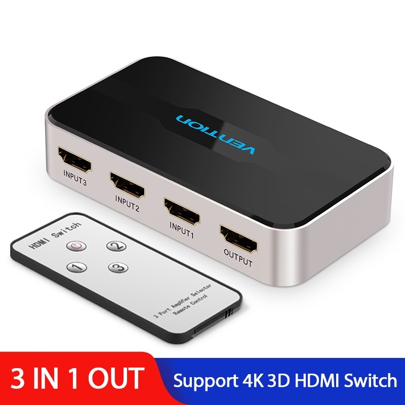 Dagaanbieding - HDMI 1080P 4K 4 Poorts 3D Splitter, met Afstandsbediening dagelijkse koopjes